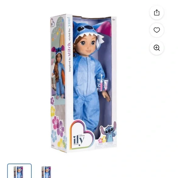 NEW Disney ILY 18” STITCH Doll in Blue Sleepwear VHTF STRAWBERRY BLONDE GIRL - Picture 2 of 9